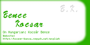 bence kocsar business card